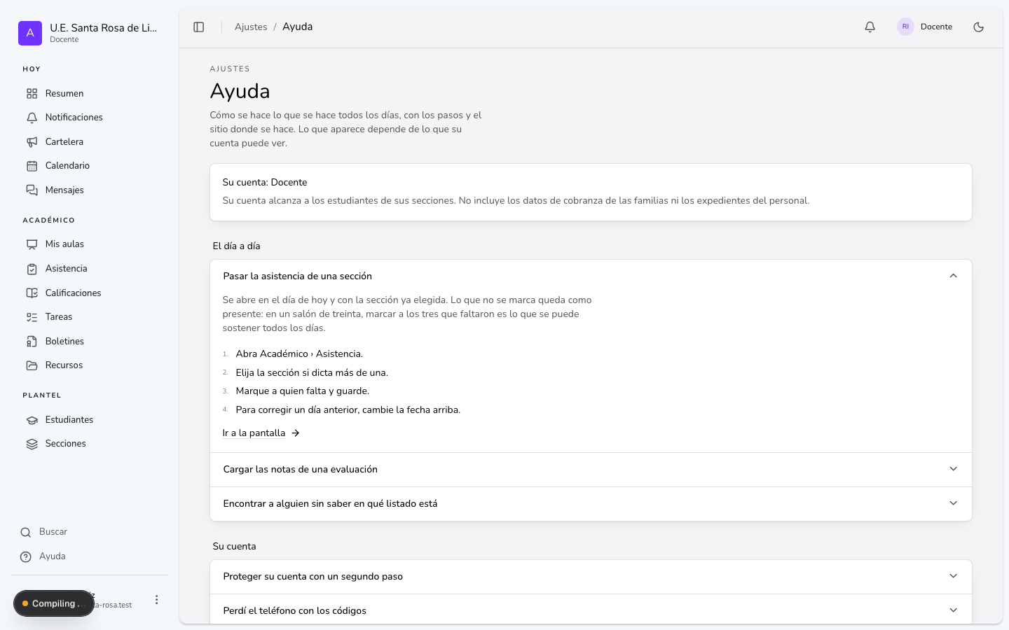 Pantalla: Ayuda