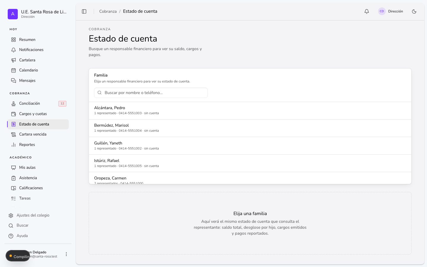 Pantalla: Pagos
